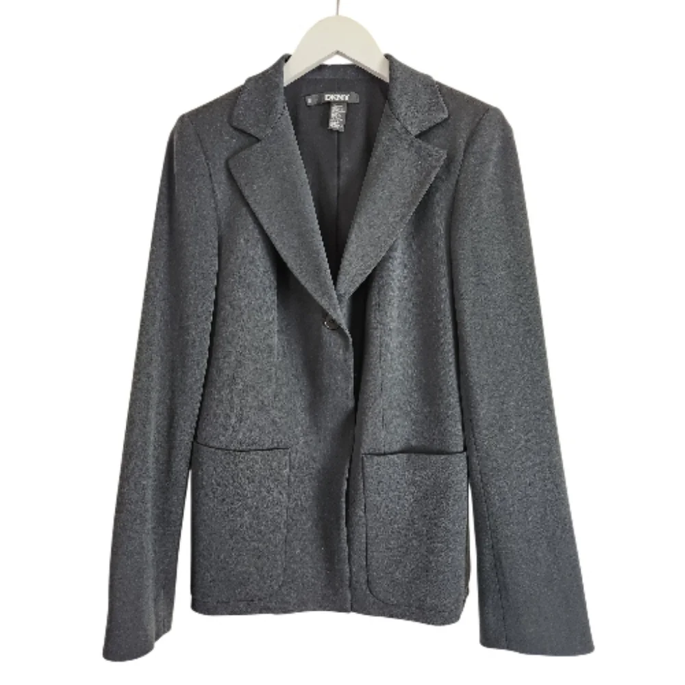 DKNY Deep Green Wool Work Career Office Jacket Blazer Size 8